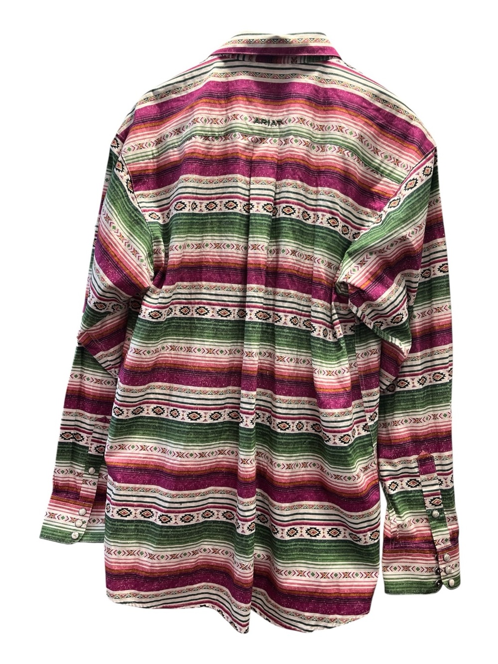 Ariat Mens L Serape Southwestern Western Pearl Snap 100% Cotton Shirt Multicolor - Picture 3 of 9